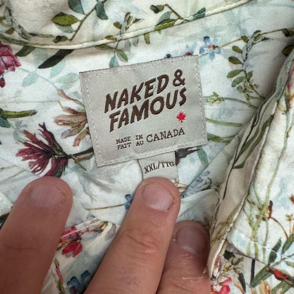 Naked and Famous button up shirt.  Worn a dozen times by me.